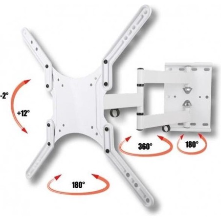 TECHly Ultra-Slim Wall Mount for LCD TV - Elegant White Design - Perfect Space-Saving Solution